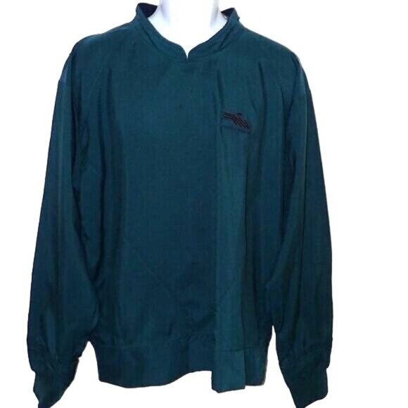 Zero Restriction Golf Men L Green Pullover Windbreaker Crew Neck‎ Nylon - Picture 1 of 7